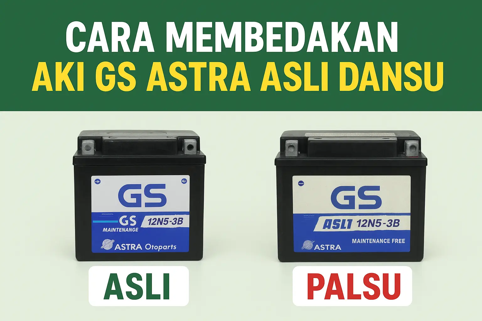 Cara membedakan aki gs astra asli atau bukan