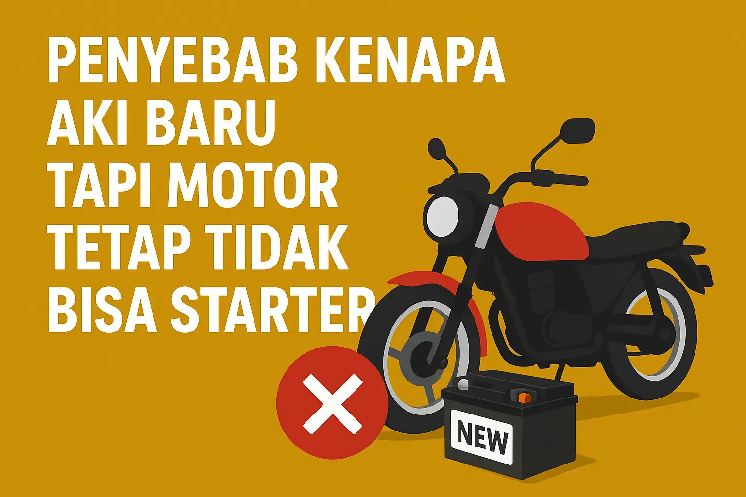 Penyebab Kenapa Aki Baru Tapi Motor Tetap Tidak Bisa Starter