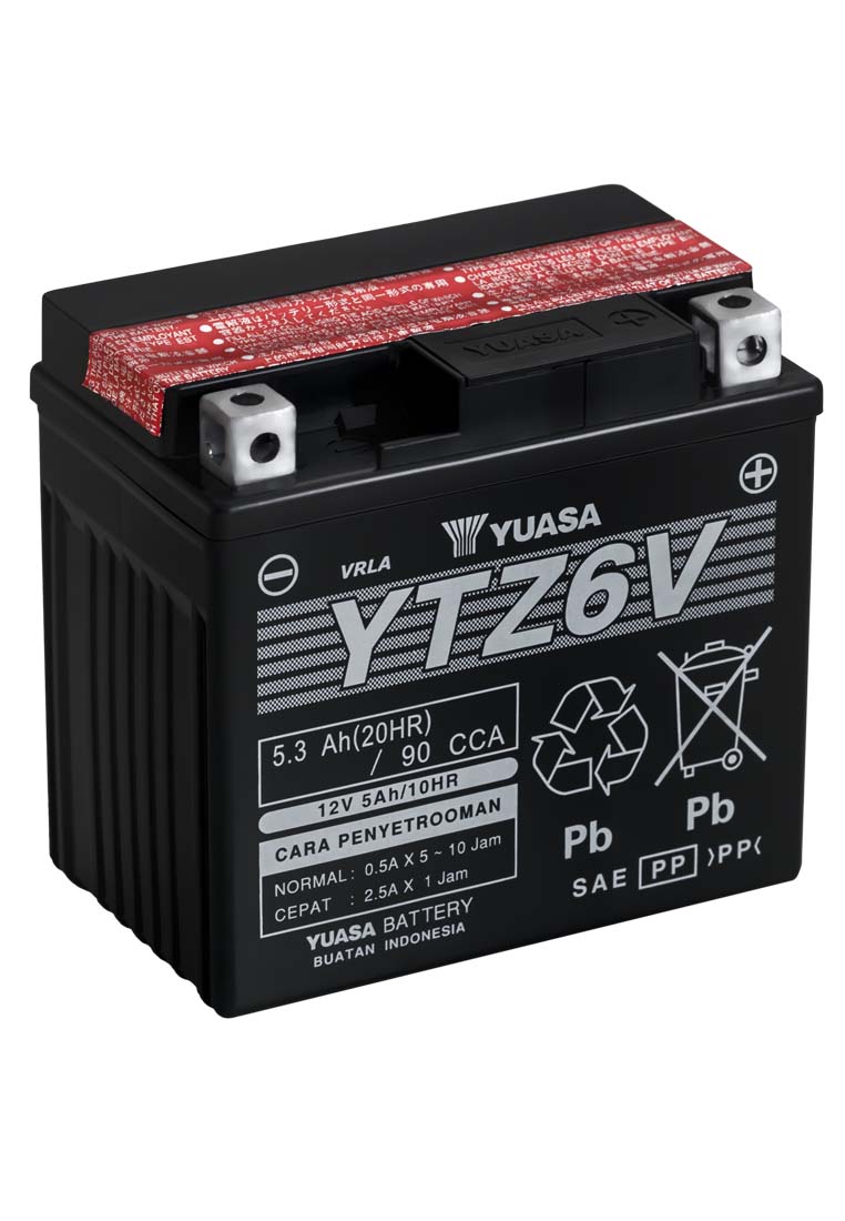 Yuasa YTZ6V – Aki Motor Bebas Perawatan, Tahan Lama & Starter Kuat