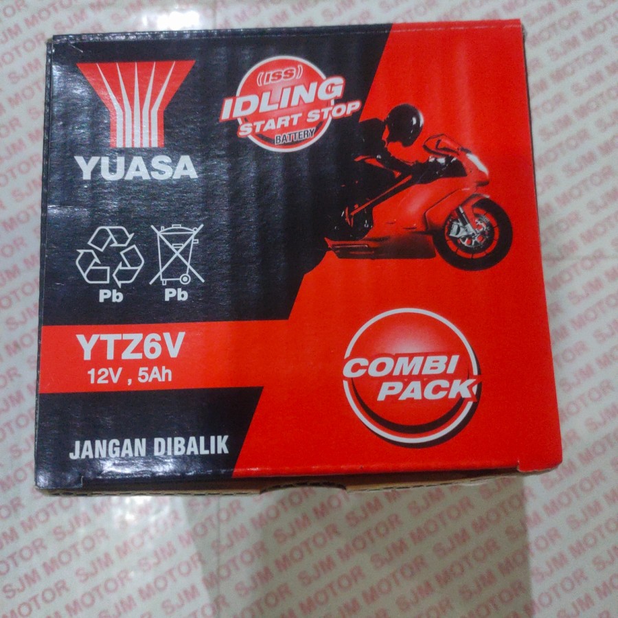 Yuasa YTZ6V – Aki Motor Bebas Perawatan, Tahan Lama & Starter Kuat
