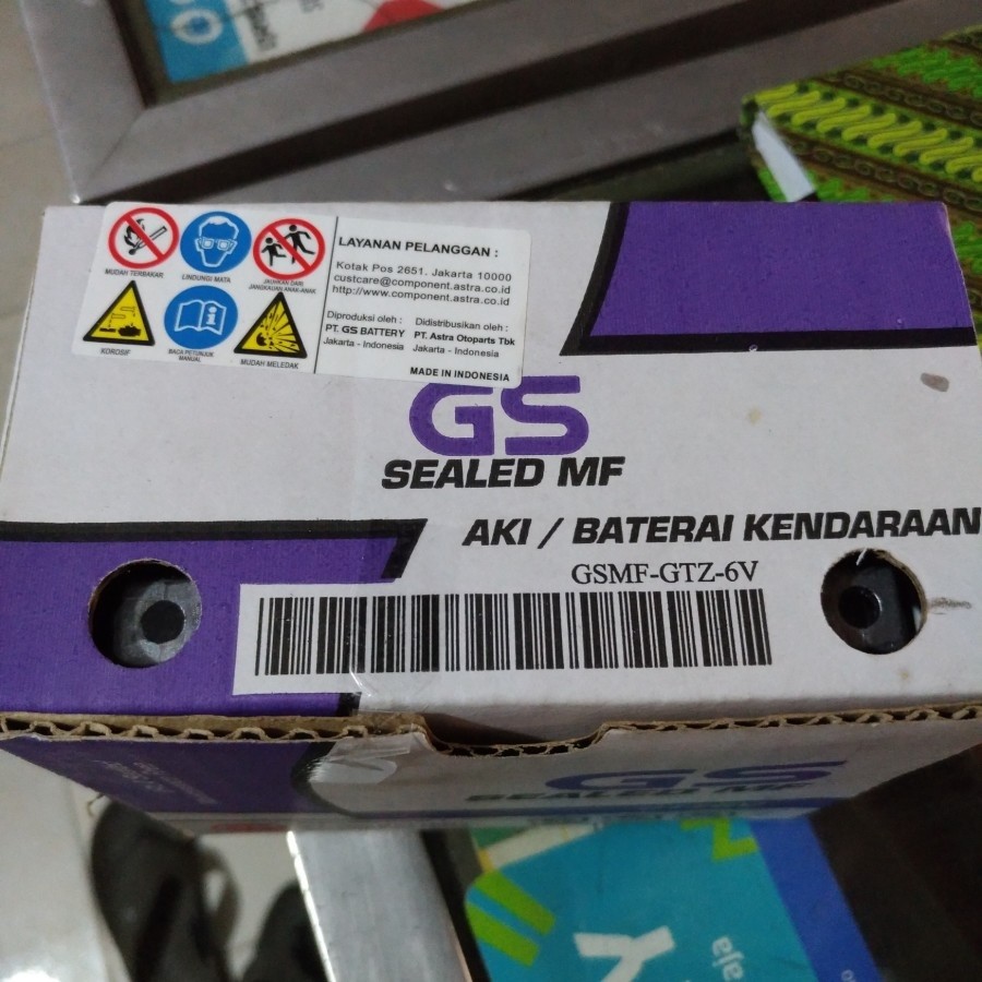 Aki GS Astra GTZ6V Original untuk Satria F150, Raider, Satria FU